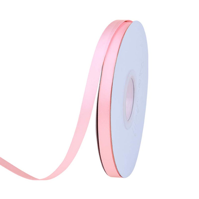 Ribest 3/8 inch 50 Yards Solid Double Face Satin Ribbon Per Roll for DIY Hair Accessories Scrapbooking Gift Packaging Party Decoration Wedding Flowers Light Pink - Image 1